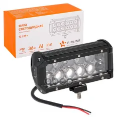 Фара (балка) светодиод. двухрядная  12LED  дальн.свет(4D линза)  36Вт  165х78х65мм  12/24В (ALED047) AIRLINE арт. aled047