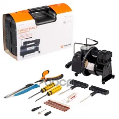 Компрессор TORNADO S с кмпл инстр. в кейсе (2отверт., ремкомп.б/к шин, нож, плоcкогуб.) AIRLINE арт. CA02001N