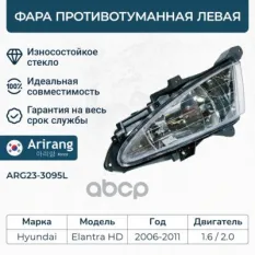 Фара противотуманная левая Arirang арт. ARG23-3095L