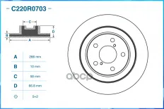 Диск тормозной задний  SUBARU CWORKS арт. C220R0703
