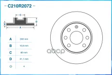 Диск тормозной передний, GENERAL MOTORS CWORKS арт. C210R2072