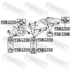 подушка рамы TOYOTA 4 RUNNER III 2.7 95>02, 4WD, 3.4, II Febest арт. TSBLC93
