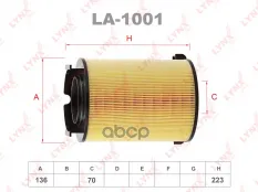 Фильтр воздушный LYNX LA-1001 (1F0129620) LYNXauto арт. LA-1001