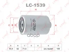 Фильтр масляный GAZ Gazelle 2.1d 02-13, FORD Explorer(U2) 4.0 95-02, Ranger 2.5d 99-06, Transit 2.5d 91-94, OPEL OMEGA A 2.3d 86-94 LYNXauto арт. LC15