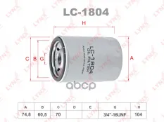 фильтр масляный ! Chrysler Neon 1.8/2.0 16V 94>/Voyager 2.0-3.0 90>,Jeep Cherokee 2.4 01> LYNXauto арт. LC1804