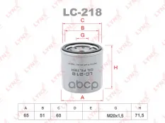 Фильтр масляный LYNX LC-218 (5861288600) LYNXauto арт. LC218