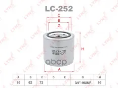 Фильтр масляный LYNX LC-252 (15208BN300) LYNXauto арт. LC252