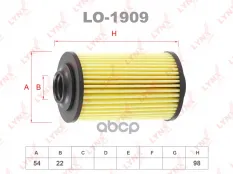 Фильтр масляный OPEL Insignia A 2.8 08> / Vectra C 2.8 05>  SAAB 9-3 2.8 05> / 9-5 2.8 10> LYNXauto арт. lo-1909