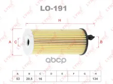 Фильтр масляный LYNX LO-191 (11 42 8 575 211) LYNXauto арт. LO191