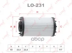 Фильтр масляный (картридж) LYNXauto арт. LO231