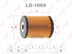 Фильтр масляный LYNX LO-1008 (05015171AA) LYNXauto арт. LO1008