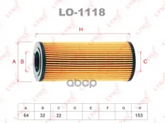 Фильтр масляный LYNX LO-1118 (11427788454) LYNXauto арт. LO1118