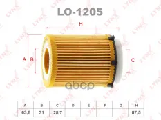 Фильтр масляный LYNX LO-1205 (2701800009) LYNXauto арт. LO1205