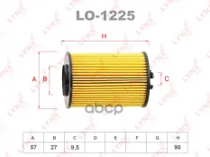 Фильтр масляный LYNX LO-1225 (2661800009) LYNXauto арт. LO1225