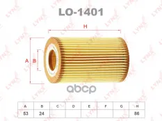 Фильтр масляный RENAULT Clio II 1.2 98> /Kangoo I 1.2 97> LYNXauto арт. lo-1401