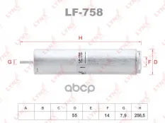 Фильтр топливный BMW 1(F20/F21) 1.5-2.0d 11>  3(F30) 2.0d-3.0d 11> LYNXauto арт. lf-758