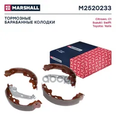 К-т бараб. тормоз. колодок Citroen C1 / Peugeot 107, 108 / Suzuki Swift III / Toyota Corolla Verso 04- MARSHALL арт. M2520233