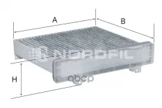 Фильтр салона угольный Mitsubishi Pajero II  III  IV  Montero NORDFIL арт. cn1011k