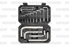 Набор ключей Г-образных 16 пр: Torx T25, T30, T40, Hex 2, 2.5, 3, 4, 5, 6, 7, 8, 10, 12, 14, 17, 19 мм, в кейсе PATRON арт. P-5137D3
