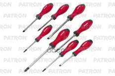 Набор отверток 8 пр: PH1x75, PH2x100, PH3x150, SL5.5x75, SL6.5x100, SL8.0х150, T20x100, T25x125 мм PATRON арт. P-7008