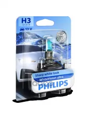 Лампа 12V H3 55W РK22s блистер (1шт.) White Vision Ultra PHILIPS Philips арт. 12336WVUB1