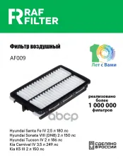 Фильтр воздушный HYUNDAI Santa Fe (21-),Sonata (19-) KIA Sorento (21-) (2.2/2.5) RAF FILTER RAF FILTER арт. AF009