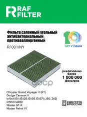 Фильтр воздушный салона INFINITI FX (08-14),QX50,QX56,QX70,QX80 угольный антиаллерг. RAF FILTER RAF FILTER арт. RF001INY