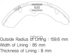 Колодка торм.бараб. 1 шт. Hi-Q HYUNDAI HD 3.5 TON Sangsin brake арт. sa014
