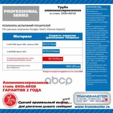 Труба алюминизированная L - 1 м, D 45 мм TRANSMASTER UNIVERSAL 45P1000AL TRANSMASTER UNIVERSAL арт. 45P1000AL