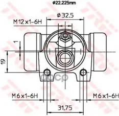 4402C6 Раб.торм.цил.CITROEN BERLONGO/ PEUGEOT PARTNER 03=> TRW арт. BWH373