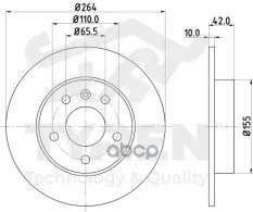 Диск тормозной, задний Opel Astra G, H 98>, Zafira A, B 99>, Meriva A, B 03> TYREN арт. TYR1016541