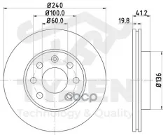 Диск тормозной, передний Chevrolet Aveo I 03>, Spark III, IV 09>, Ravon R4 16>, Daewoo Kalos 02> TYREN арт. TYR1016621