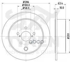 Диск тормозной, задний Subaru Forester III(S12) 08>, Impreza III 08>, Legacy V 09>, Outback IV 09> TYREN арт. TYR1018511
