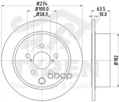 Диск тормозной, задний SUBARU XV (G33, G43) 11>, Forester (S13) 12> TYREN арт. TYR1018551