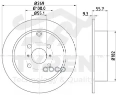 Диск тормозной, задний Toyota Corolla IX (E120) 01>, Yaris I 99>, Lifan Solano 10> TYREN арт. TYR1019031