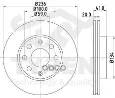 Диск тормозной, передний Chevrolet Aveo I 03>, Spark III, IV 09>, Ravon R2 16>, Daewoo Kalos 02> TYREN арт. TYR1020481