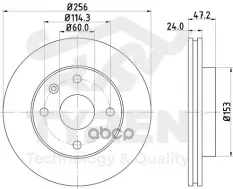 Диск тормозной, передний Chevrolet Lacetti 04>, Daewoo Nubira 03>, Ravon Gentra 15> TYREN арт. TYR1020501