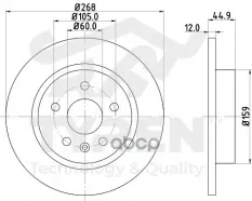 Диск тормозной, задний Chevrolet Aveo II 11>, Cruze I 09>, Opel Astra J 09>, Mokka 12> TYREN арт. TYR1020541