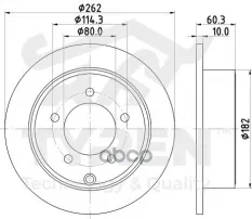 Диск тормозной, задний Jeep Compas 06>, Dodge Caliber 06> TYREN арт. TYR1021341