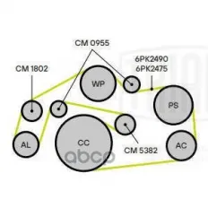 Ролик привод. ремня для а/м VW Touareg II (10-)/Audi Q7 (06-) 2.7d/3.0d (опор.) (CM 0955) Trialli арт. cm-0955