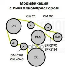 Ролик генер. прав. для а/м ГАЗ/ПАЗ/КамАЗ (дв. Cummins Isf 3.8) (СМ 110) Trialli арт. CM110