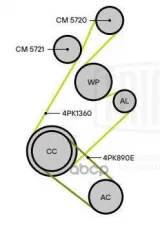 Ролик привод. ремня для а/м Ford Kuga II (13-)/Mondeo V (15-) 2.0T/2.5i (опор.) TRIALLI CM 5721 Trialli арт. CM 5721