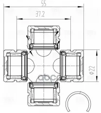 Крестовина для а/м Mitsubishi Delica (94-) (22x37.2x55) (CC 406) Trialli арт. CC 406
