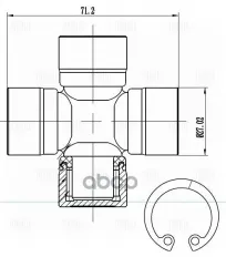 Крестовина для а/м Nissan Navara (05-) (27,02x71,2) (CC 517) Trialli арт. CC 517