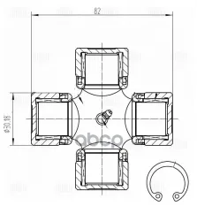 Крестовина для а/м Iveco Daily I (78-)/Daily II (89-) (30.18x82) (CC 719) Trialli арт. cc-719