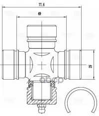 Крестовина для а/м Isuzu Trooper II (91-) (29х49х77,6) (CC 762) Trialli арт. CC 762