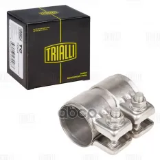 Хомут глушителя трубчатый с муфтой D=45 мм L=80 мм (нерж. сталь 304 SS) (TC 45 SS) Trialli арт. TC45SS