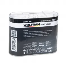 ЛАМПА 12V H11 55W +150% PGJ19-2 WOLFRAM NIGHT VISION +150% EXTRA LIGHT + 20% WHI WOLFRAM арт. 29311NV