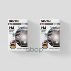 Лампа 24V H4 100/90W P43t WOLFRAM HALOGEN BULB 1 шт. картон 34206 WOLFRAM арт. 34206
