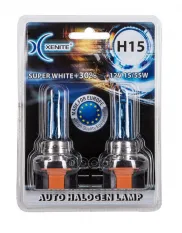к-кт ламп! галогенных Н15 PGJ23Т-1 15/55W 12V (SUPER WHITE+30%) (блистер 2шт.) Xenite арт. 1007068